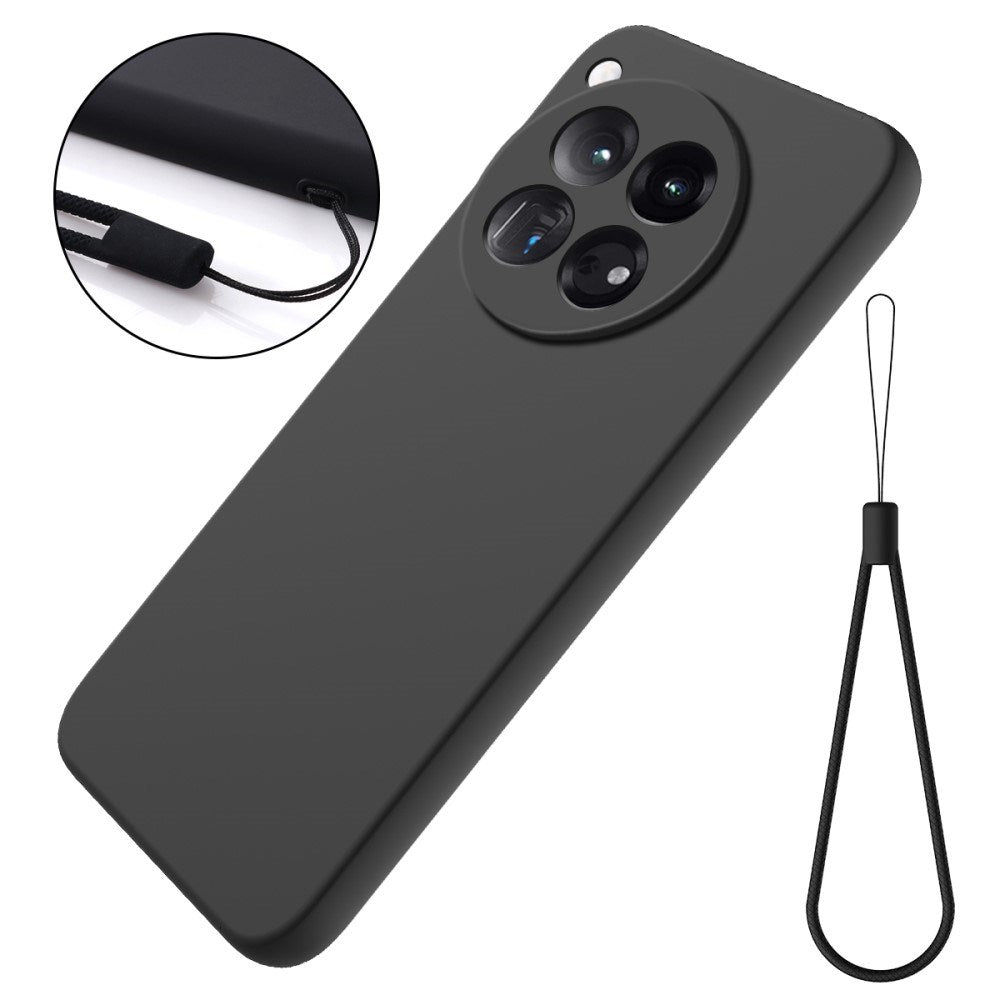 EIDERWOOD OnePlus 12R Liquid Silicone Case w. Strap - Black