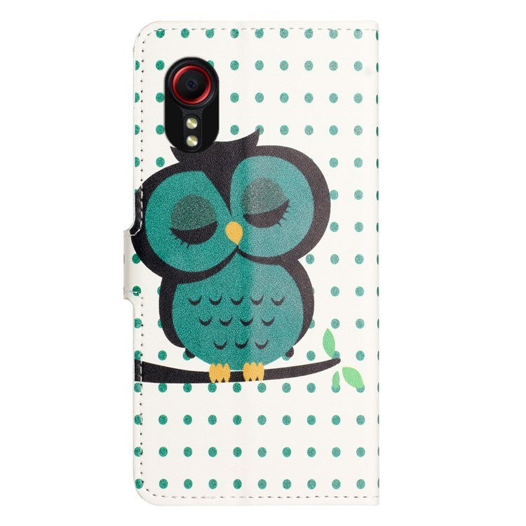 EIDERWOOD Samsung Galaxy Xcover 7 Flip Case with Card Holder & Stand Function - Green Owl