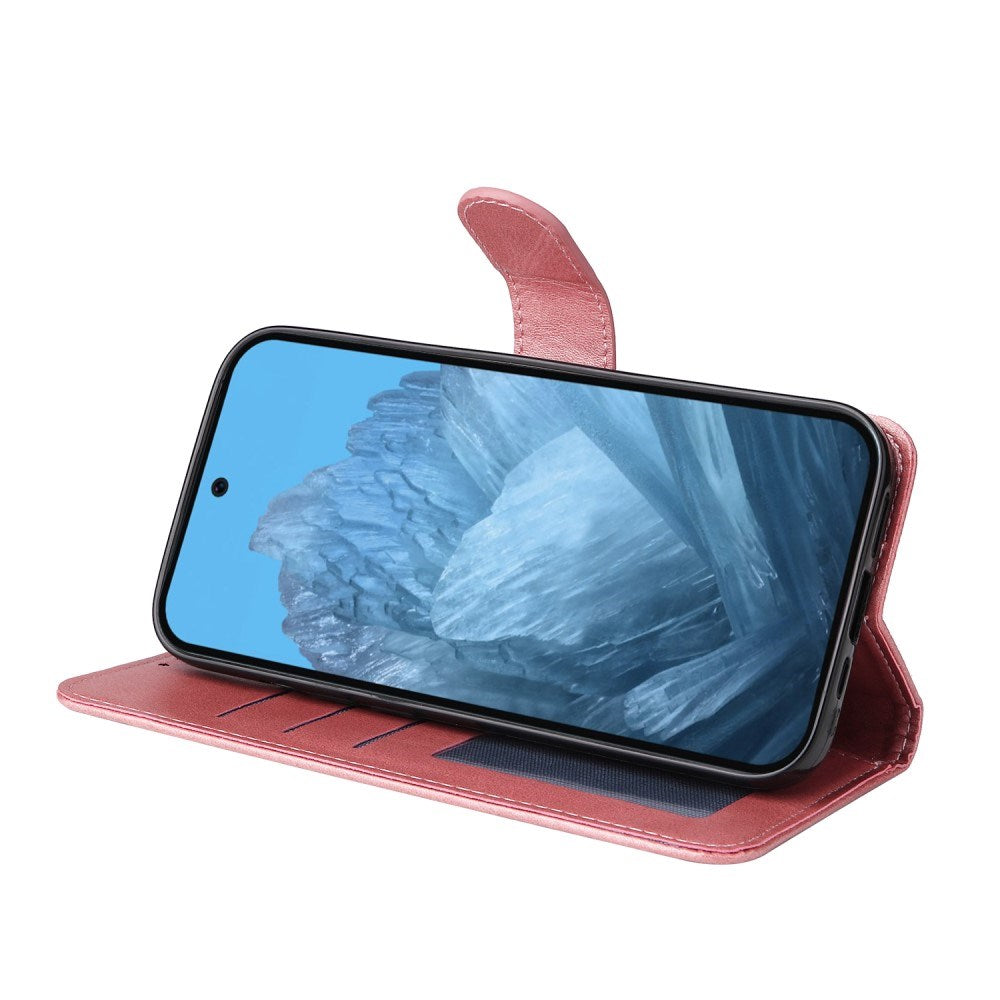 EIDERWOOD Google Pixel 10 / 10 Pro / 9 / 9 Pro Faux Leather Flip Case with Wallet & Strap - Pink