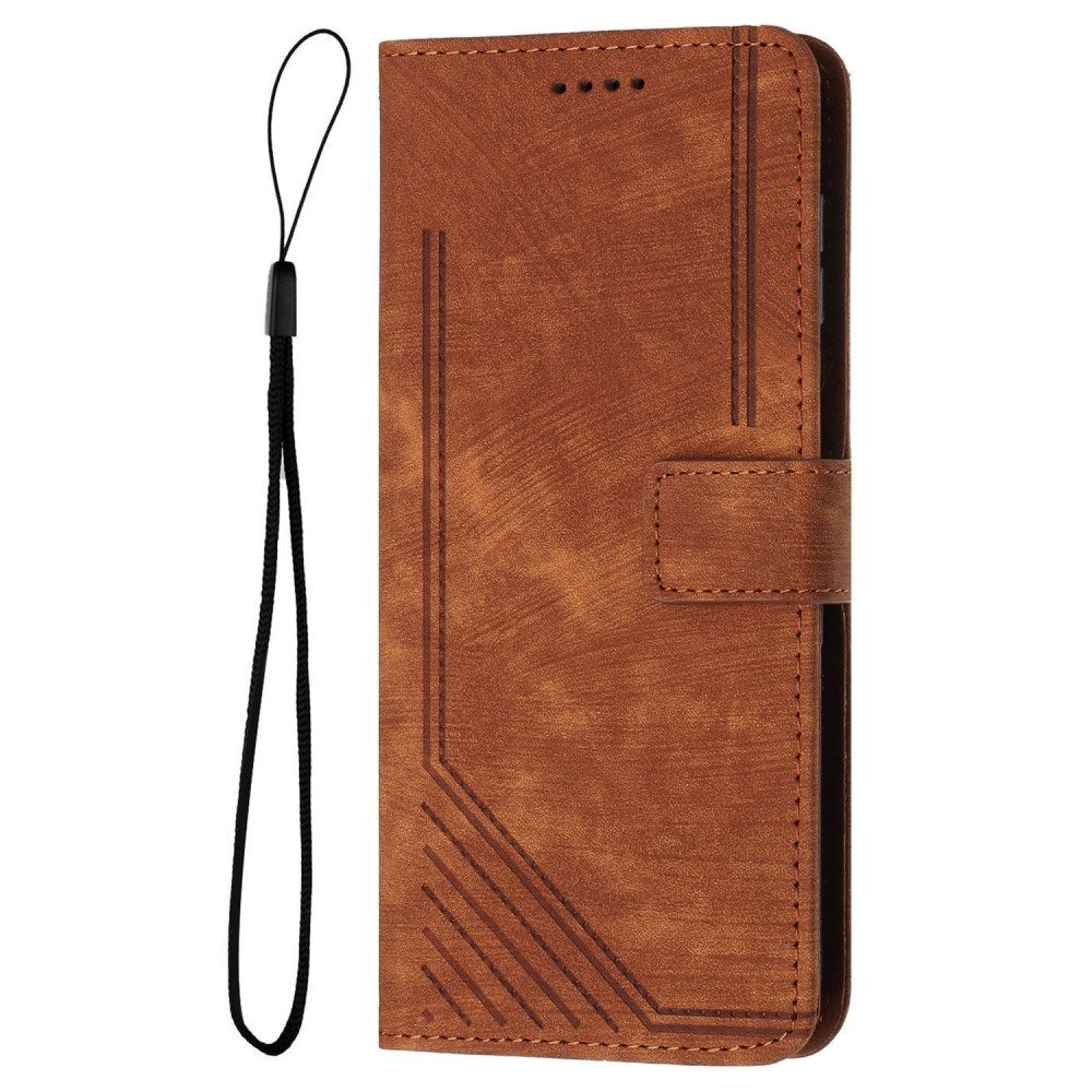 EIDERWOOD Motorola Moto G Play 5G (2024) Leather Flip Case with Wallet and Strap - Brown