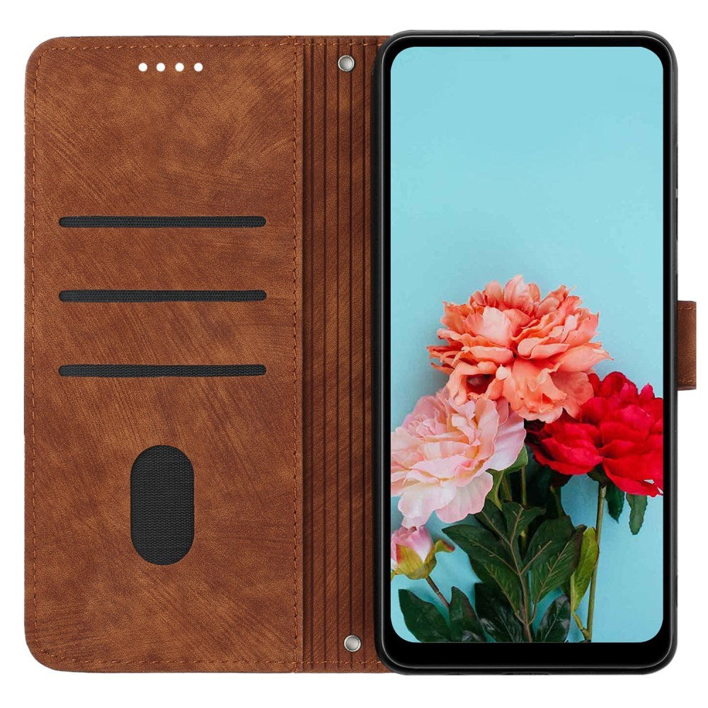 EIDERWOOD Motorola Moto G Play 5G (2024) Leather Flip Case with Wallet and Strap - Brown