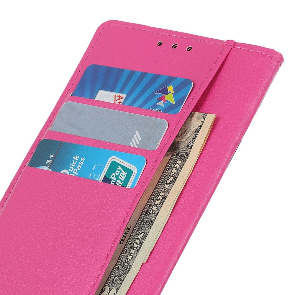 EIDERWOOD Google Pixel 10 / 10 Pro / 9 / 9 Pro Litchi Faux Leather Flip Case w. Wallet - Pink