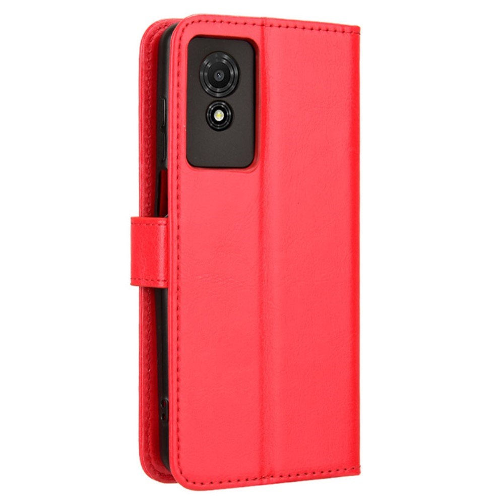 EIDERWOOD TCL 501 Faux Leather Flip Case with Stand & Wallet - Red