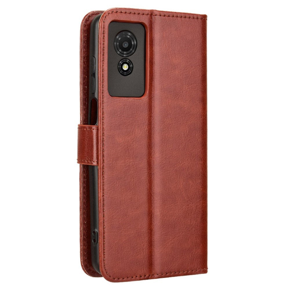 EIDERWOOD TCL 501 Faux Leather Flip Case with Stand & Wallet - Brown