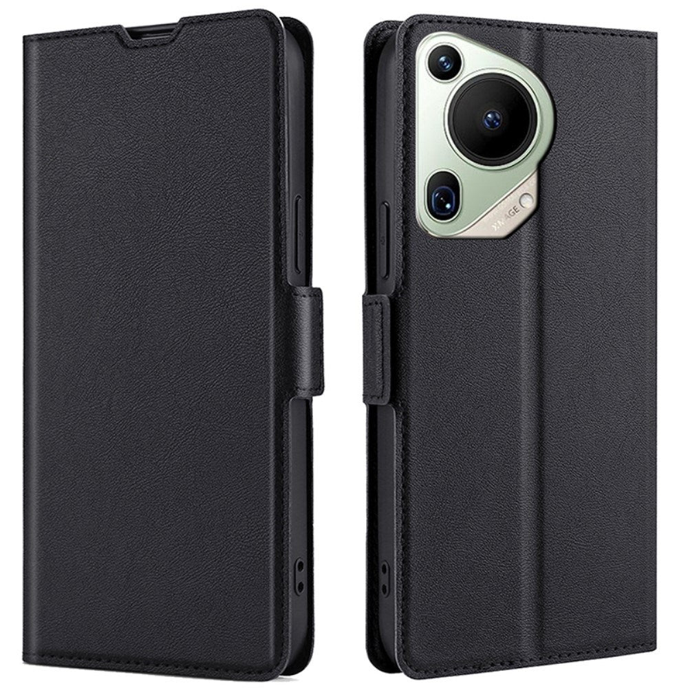 EIDERWOOD Huawei Pura 70 Ultra Flip Case in Faux Leather with Card Holder & Stand Function - Black