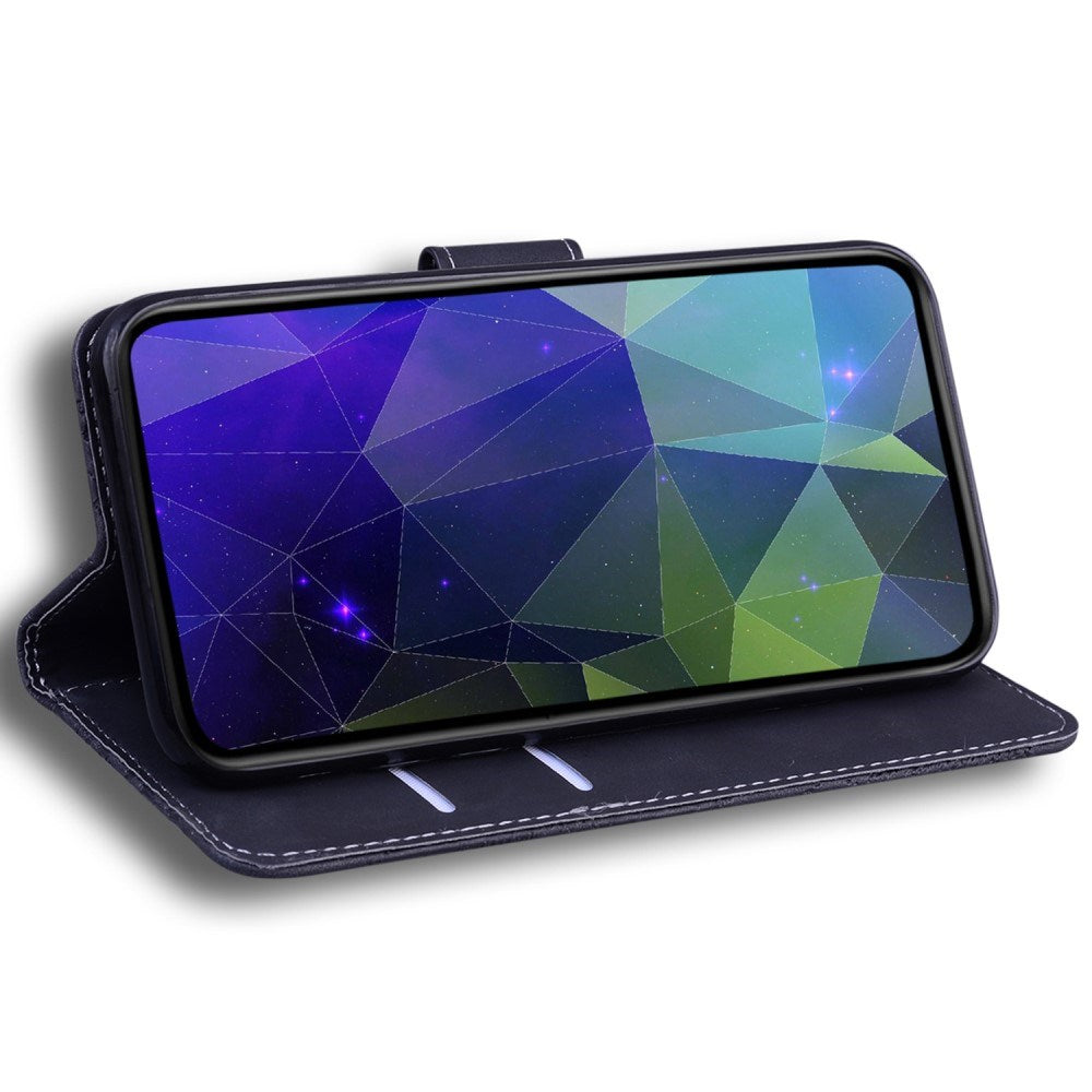 EIDERWOOD iPhone 16e Leatherette Flip Case with Stand Function & Wallet - Black