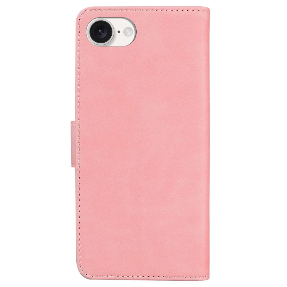 EIDERWOOD iPhone 16e Leatherette Flip Case with Stand Function & Wallet - Pink