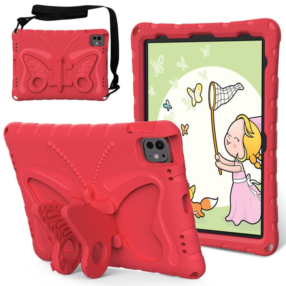 EIDERWOOD iPad Pro 11" (2025 / 2024) Kids Case - Butterfly Kickstand Case - Red