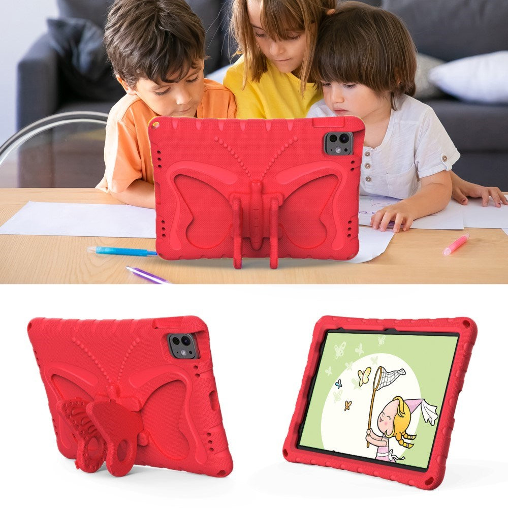 EIDERWOOD iPad Pro 11" (2025 / 2024) Kids Case - Butterfly Kickstand Case - Red