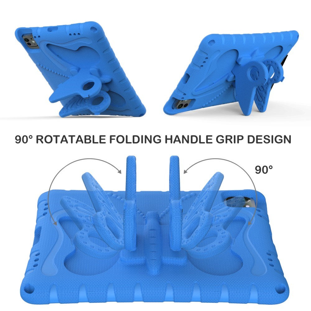 EIDERWOOD iPad Pro 11" (2025 / 2024) Kids Case - Butterfly Kickstand Case - Blue