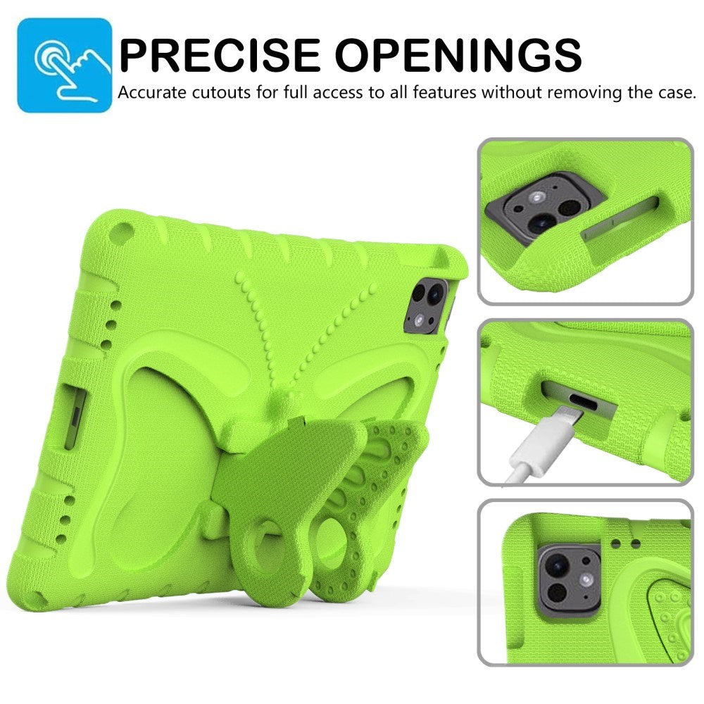 EIDERWOOD iPad Pro 11" (2025 / 2024) Kids Case - Butterfly Kickstand Case - Green