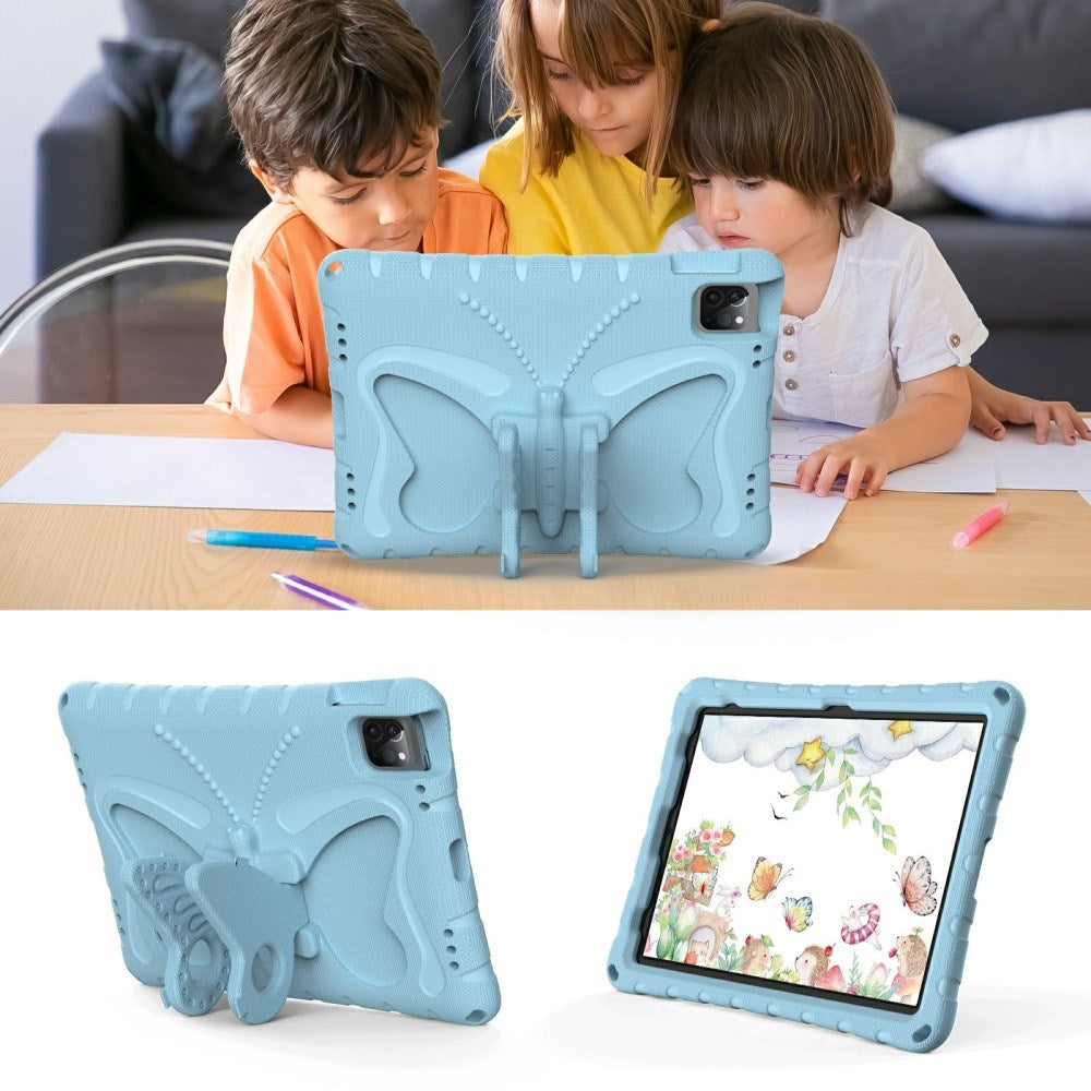 EIDERWOOD iPad Air / Pro 13" (2025 / 2024) / Pro 12.9" (2022-2018) Kids Case - Butterfly Kickstand Case - Light Blue