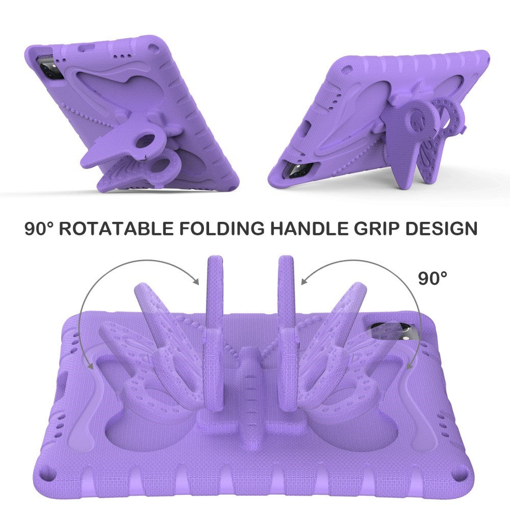 EIDERWOOD iPad Air / Pro 13" (2025 / 2024) / Pro 12.9" (2022-2018) Kids Case - Butterfly Kickstand Case - Purple