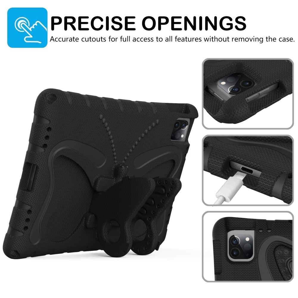 EIDERWOOD iPad Air / Pro 13" (2025 / 2024) / Pro 12.9" (2022-2018) Kids Case - Butterfly Kickstand Case - Black