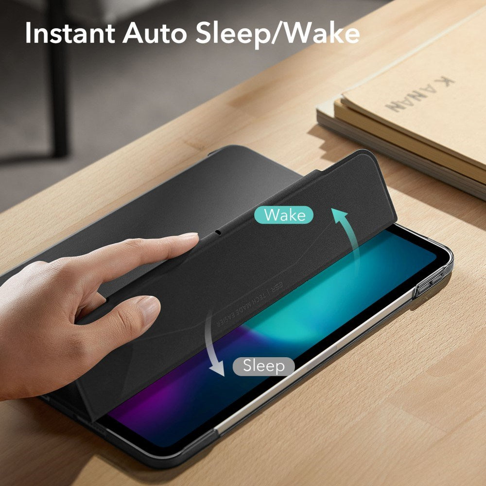 iPad Pro 11" (2025 / 2024) ESR Tri-Fold Flip Case with Apple Pencil Holder - Black