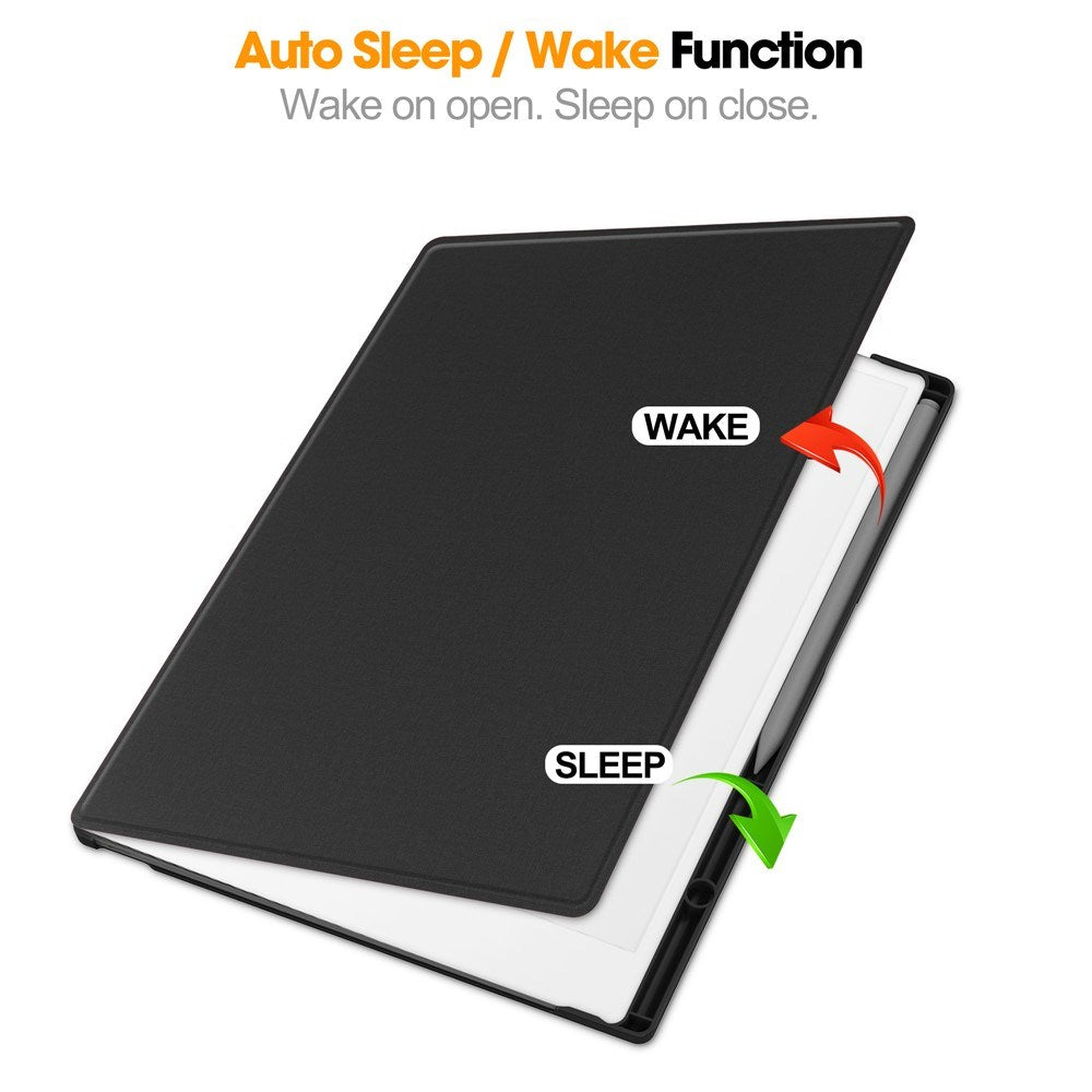 EIDERWOOD ReMarkable Paper Pro Faux Leather Plastic Case with Pen Holder - Black