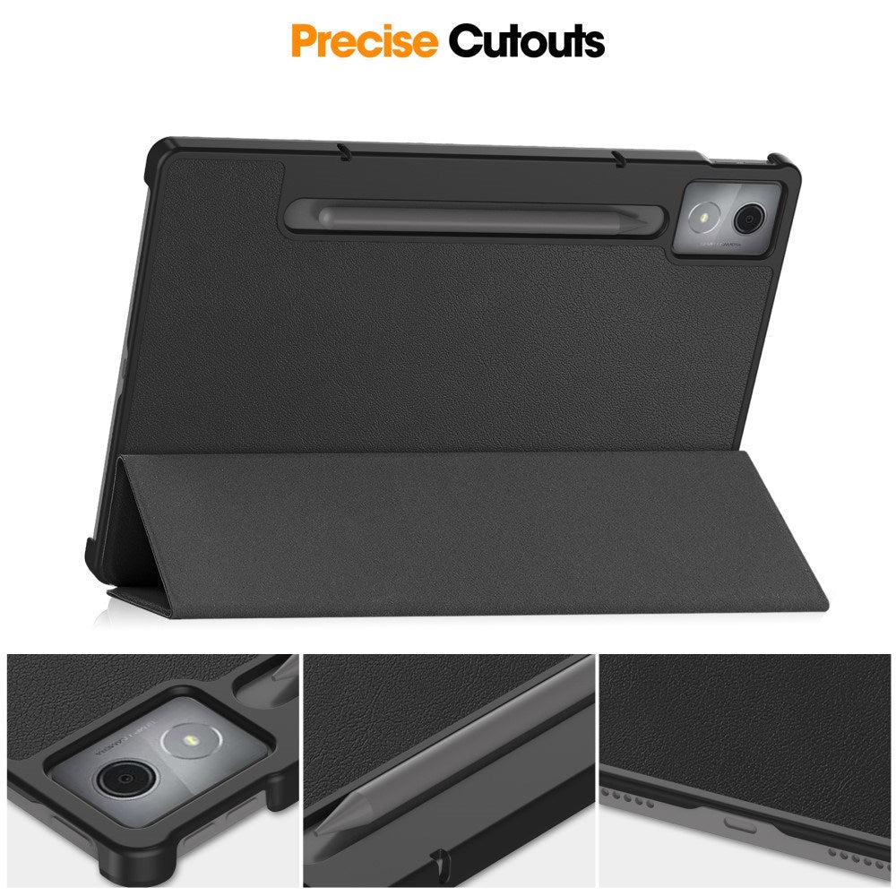 EIDERWOOD Lenovo IdeaTab Pro Faux Leather Flip Case with Stand Function & Pencil Holder - Black