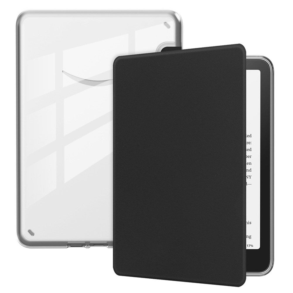 EIDERWOOD Amazon Kindle Paperwhite (2024) Faux Leather Flip Case - Transparent / Black