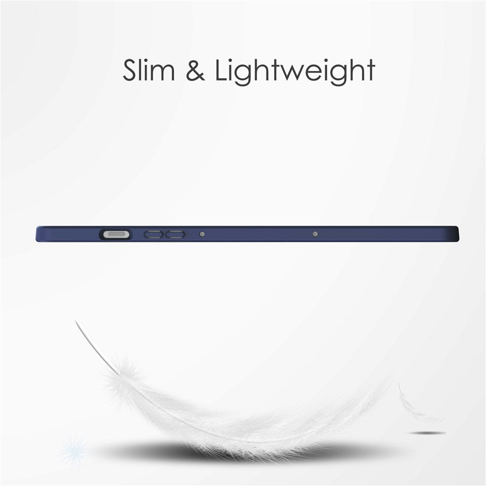 EIDERWOOD Samsung Galaxy Tab S10 Lite / S10 FE / S9 FE Flip Case - Stand Function & Stylus Pen Holder - Transparent / Dark Blue