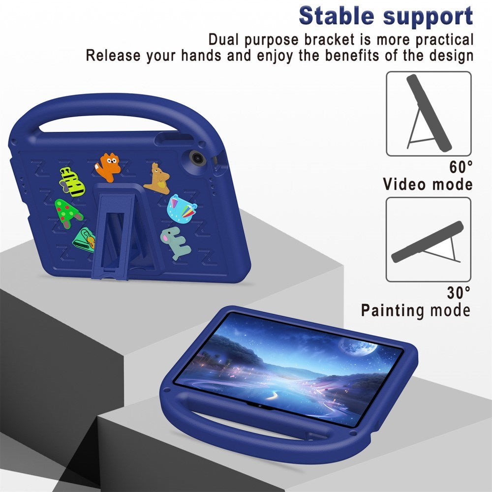 EIDERWOOD Lenovo Tab 10.1" Kids Case with Kickstand & Hand Holder - Dark Blue