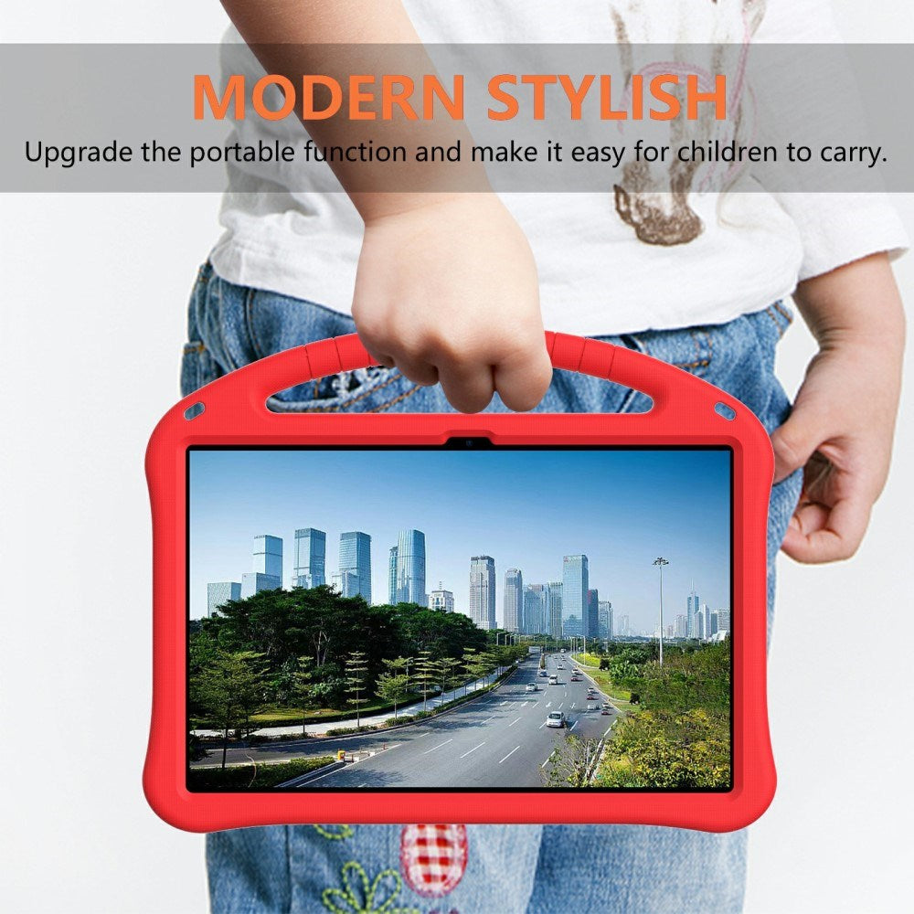EIDERWOOD Samsung Galaxy Tab S10 FE+ (Plus) Anti-Drop Tablet Case with Handle and Kickstand - Red