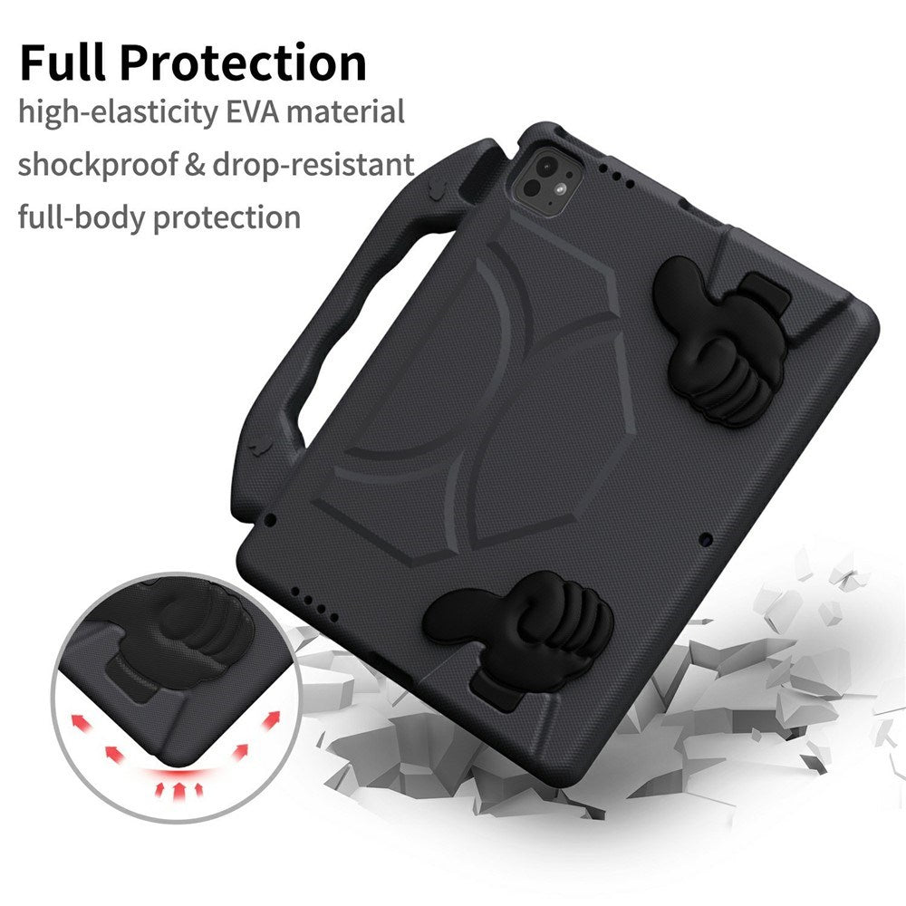 EIDERWOOD iPad Pro 12.9" (2022 / 2021 / 2020 / 2018) / Air 13" (2025 / 2024) / Pro 13" (2025 / 2024) Kids Case with Thumb Kickstand - Black
