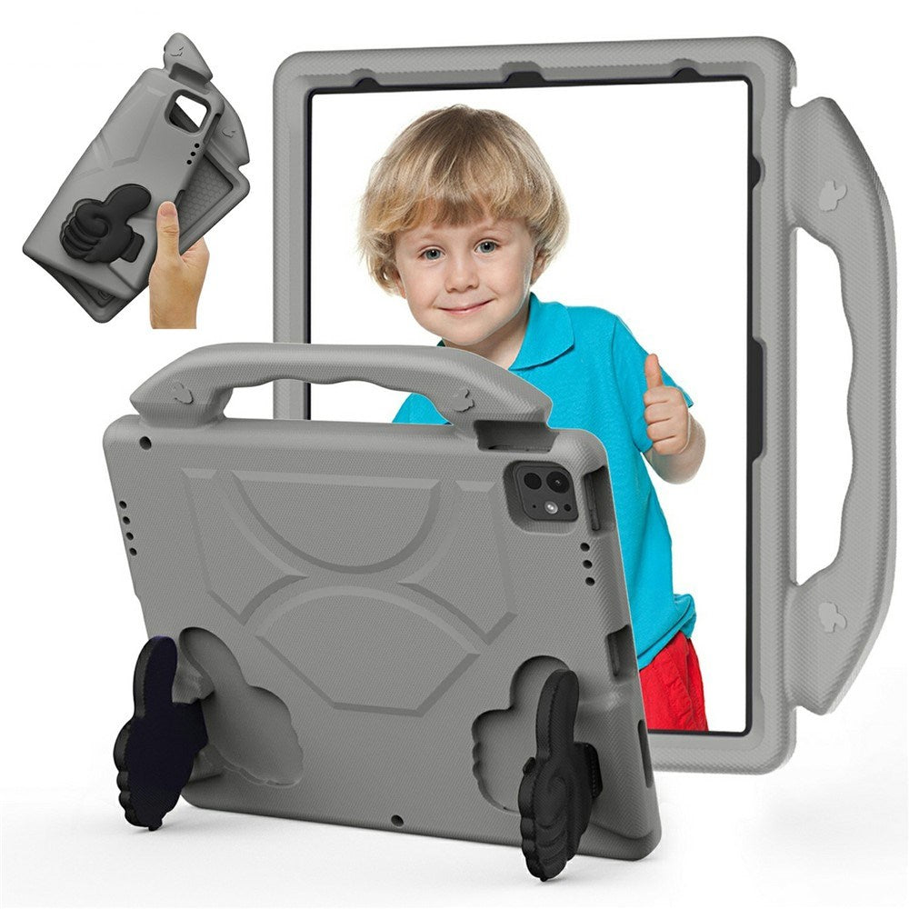 EIDERWOOD iPad Pro 12.9" (2022 / 2021 / 2020 / 2018) / Air 13" (2025 / 2024) / Pro 13" (2025 / 2024) Kids Case with Thumb Kickstand - Grey