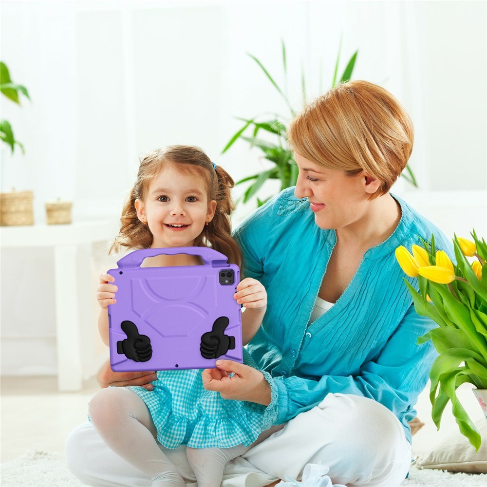 EIDERWOOD iPad Pro 12.9" (2022 / 2021 / 2020 / 2018) / Air 13" (2025 / 2024) / Pro 13" (2025 / 2024) Kids Case with Thumb Kickstand - Purple