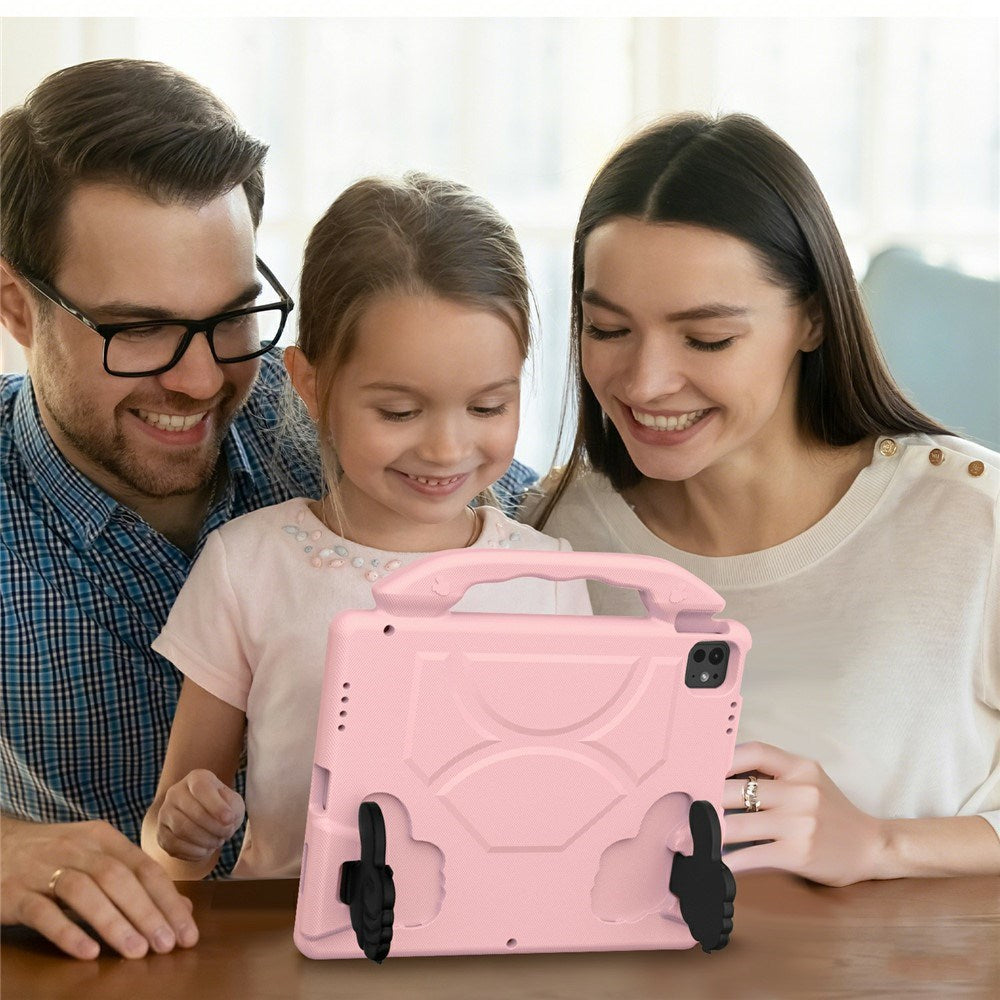 EIDERWOOD iPad Pro 12.9" (2022 / 2021 / 2020 / 2018) / Air 13" (2025 / 2024) / Pro 13" (2025 / 2024) Kids Case with Thumb Kickstand - Pink