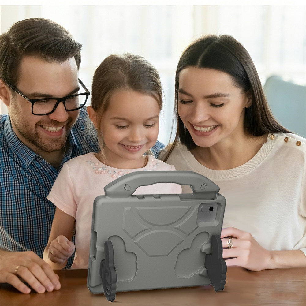 EIDERWOOD Xiaomi Redmi Pad 2 / SE / 6 / 5 / Lenovo Tab M11 / Samsung Galaxy Tab S10 FE / S9 FE / S9 / S8 / S7 Kids Case with Thumb Kickstand - Grey