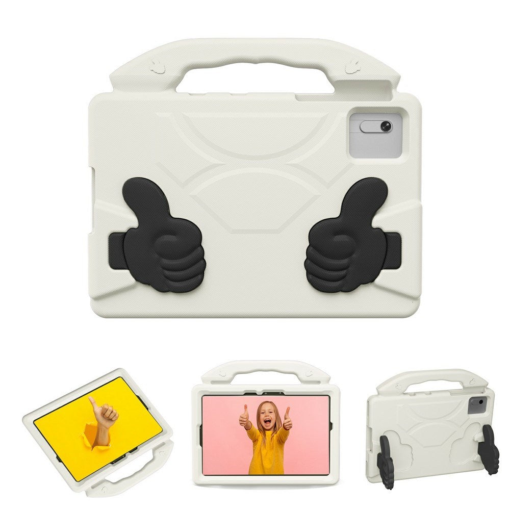 EIDERWOOD Xiaomi Redmi Pad 2 / SE / 6 / 5 / Lenovo Tab M11 / Samsung Galaxy Tab S10 FE / S9 FE / S9 / S8 / S7 Kids Case with Thumb Kickstand - White