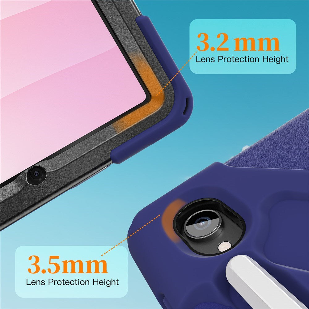 EIDERWOOD Samsung Galaxy Tab S11 Shockproof Case with 360 Degree Rotatable Kickstand & Velcro Strap - Dark Blue