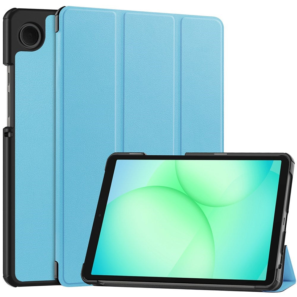 Samsung Galaxy Tab A11 EIDERWOOD Leather Case w. Stand - Light Blue