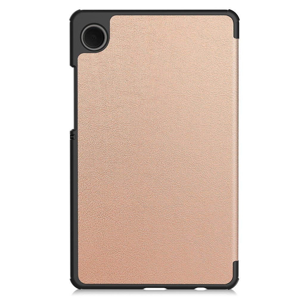 Samsung Galaxy Tab A11 EIDERWOOD Leather Case w. Stand - Rose Gold