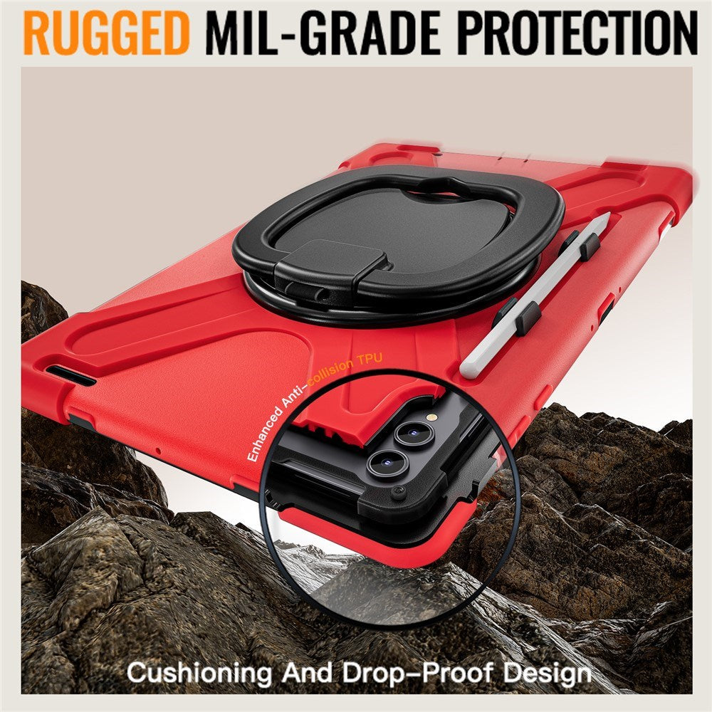 Samsung Galaxy Tab S12 Ultra / S11 Ultra EIDERWOOD Tough Case w. Kickstand - Red / Black