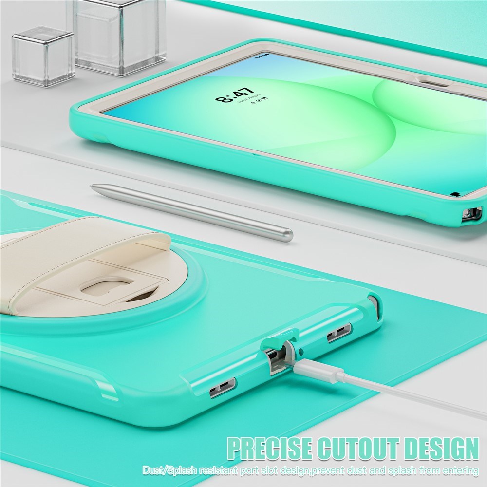 Samsung Galaxy Tab A11+ (Plus) EIDERWOOD Shockproof Case with 360 Degree Rotatable Kickstand - Turquoise
