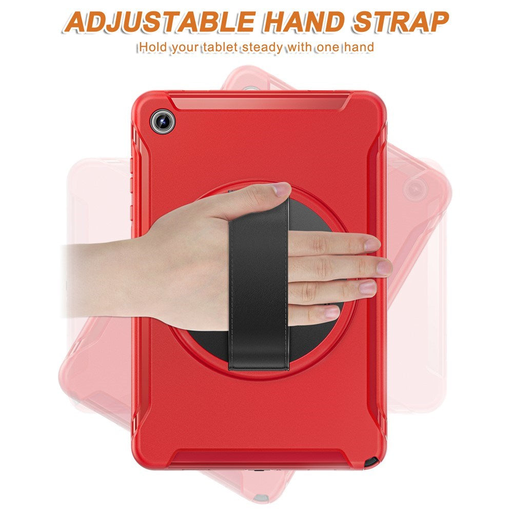 Samsung Galaxy Tab A11+ (Plus) EIDERWOOD Shockproof Case with 360 Degree Rotatable Kickstand - Red