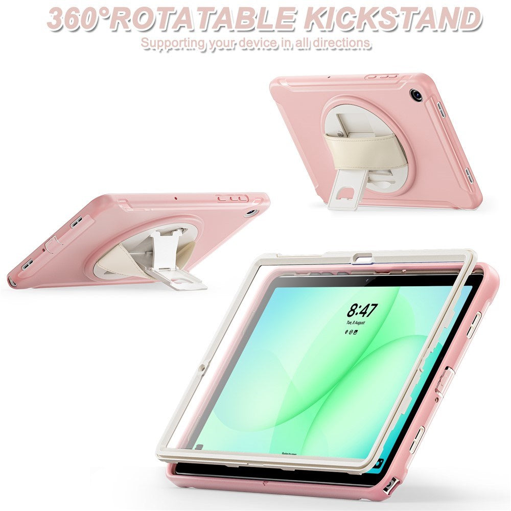 Samsung Galaxy Tab A11+ (Plus) EIDERWOOD Shockproof Case with 360 Degree Rotatable Kickstand - Pink