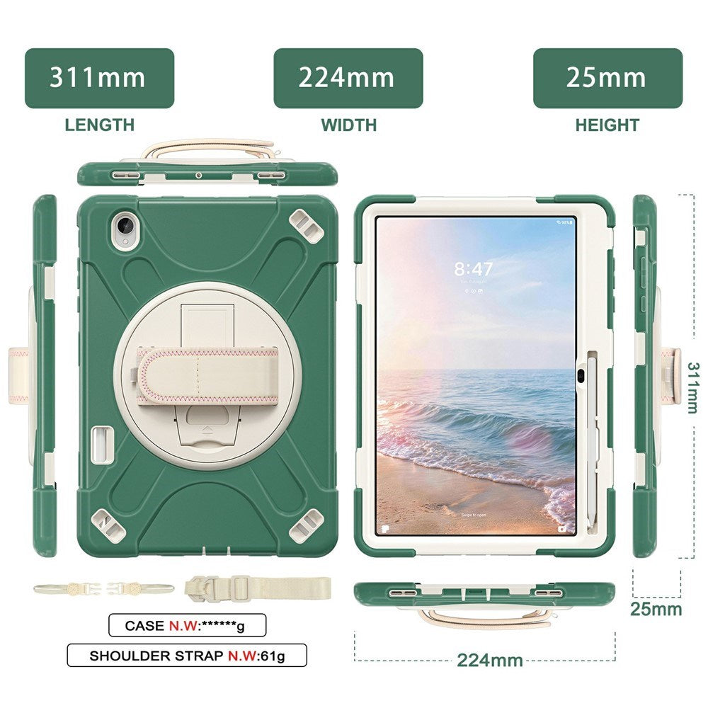 Samsung Galaxy Tab S12+ (Plus) EIDERWOOD Hybrid Rugged Case w. Kickstand - Green