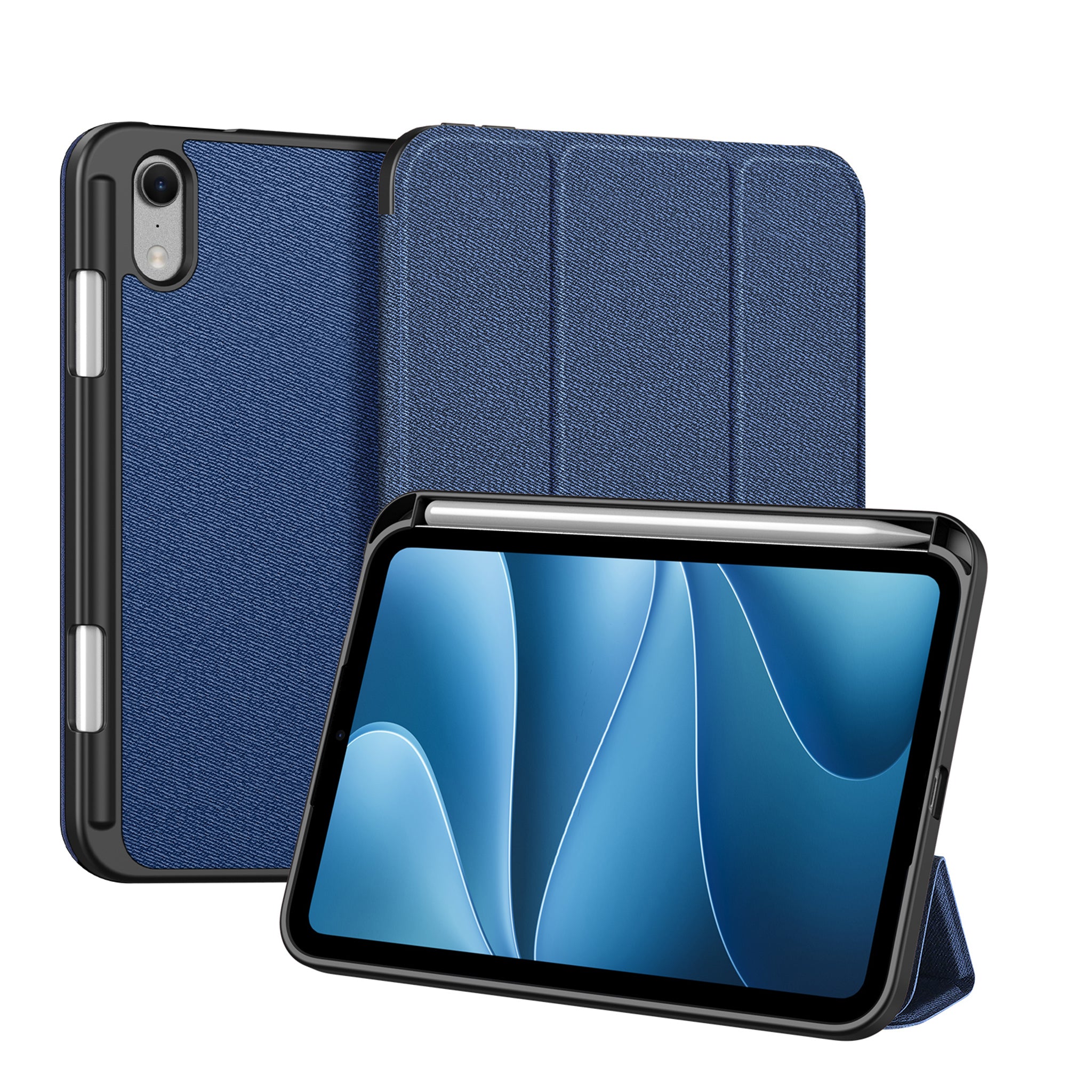 iPad Mini (2026) 8th Gen. DUX DUCIS DOMO Tri-Fold Faux Leather Flip Case - Blue