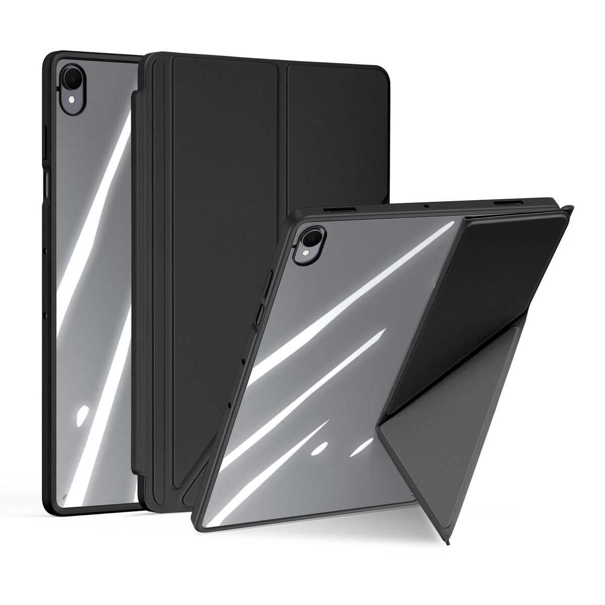 Samsung Galaxy Tab S12+ (Plus) DUX DUCISOrigami Hybrid Faux Leather Flip Case - Black