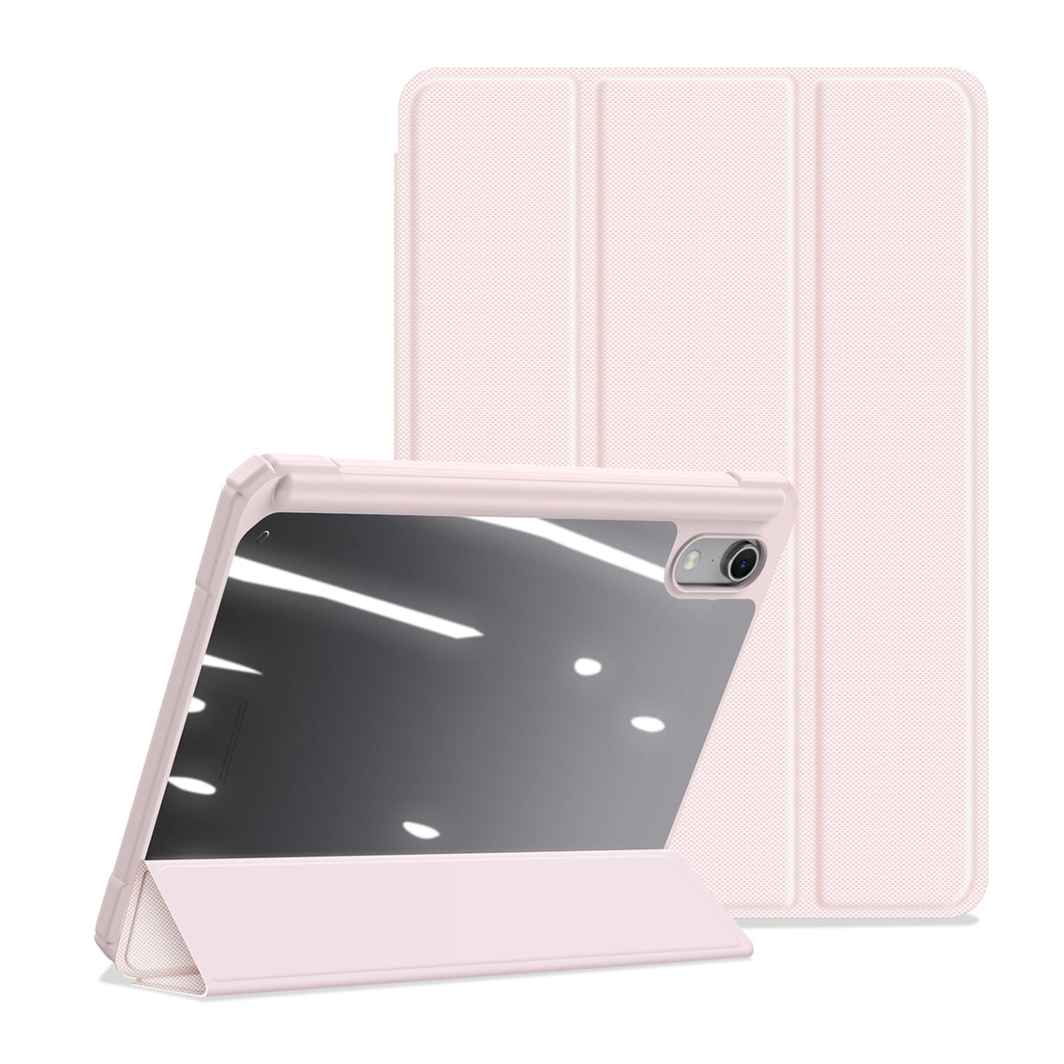 iPad Mini (2026) 8th Gen. DUX DUCIS TOBY Tri-Fold Faux Leather Flip Case with Stand - Pink