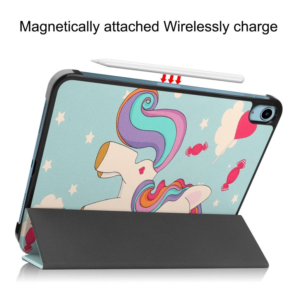 iPad 10.9" (2024/2022) Leather Tri-fold Case - Unicorn