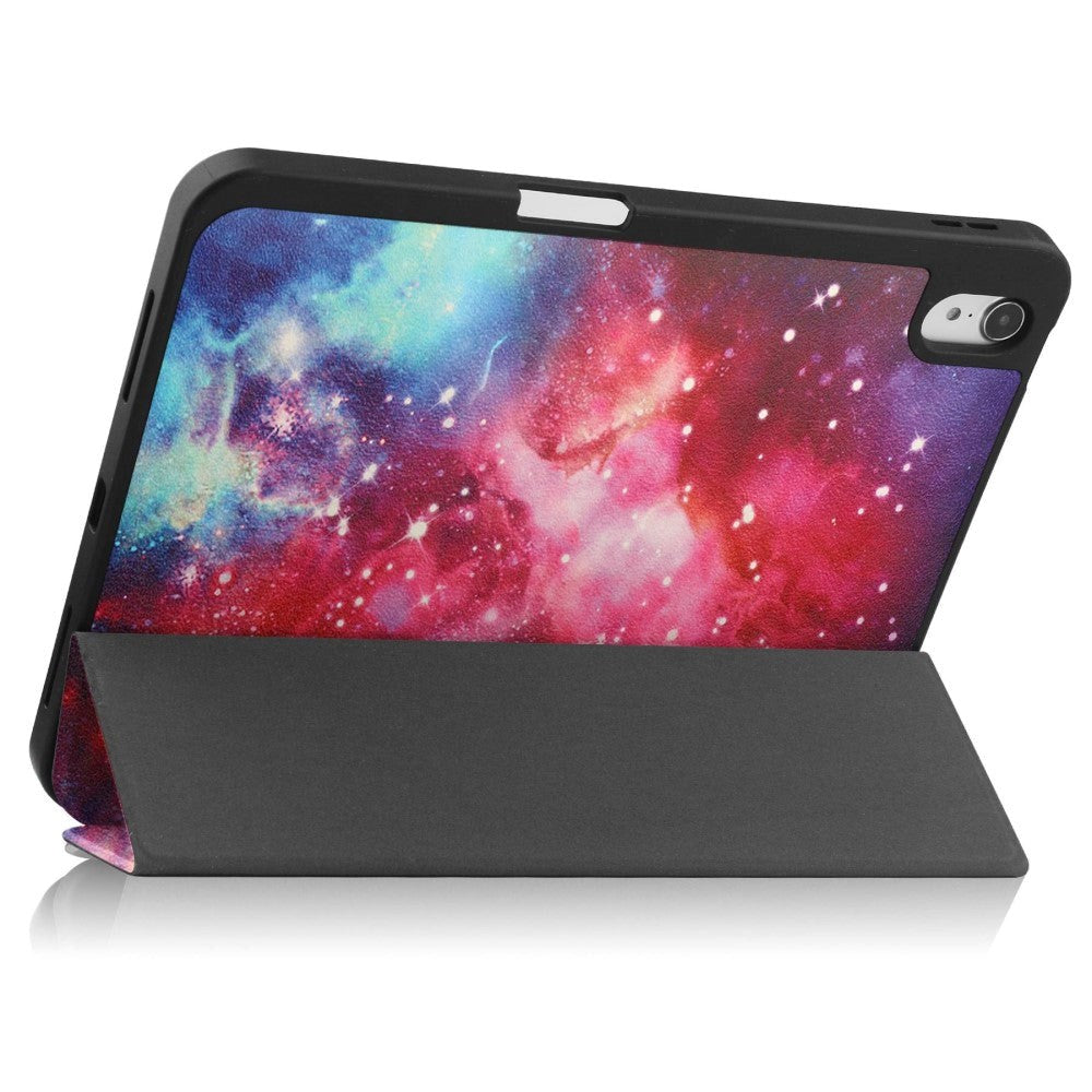 iPad 10.9" (2024/2022) Leather Tri-fold Case w. Pen Holder - Galaxy