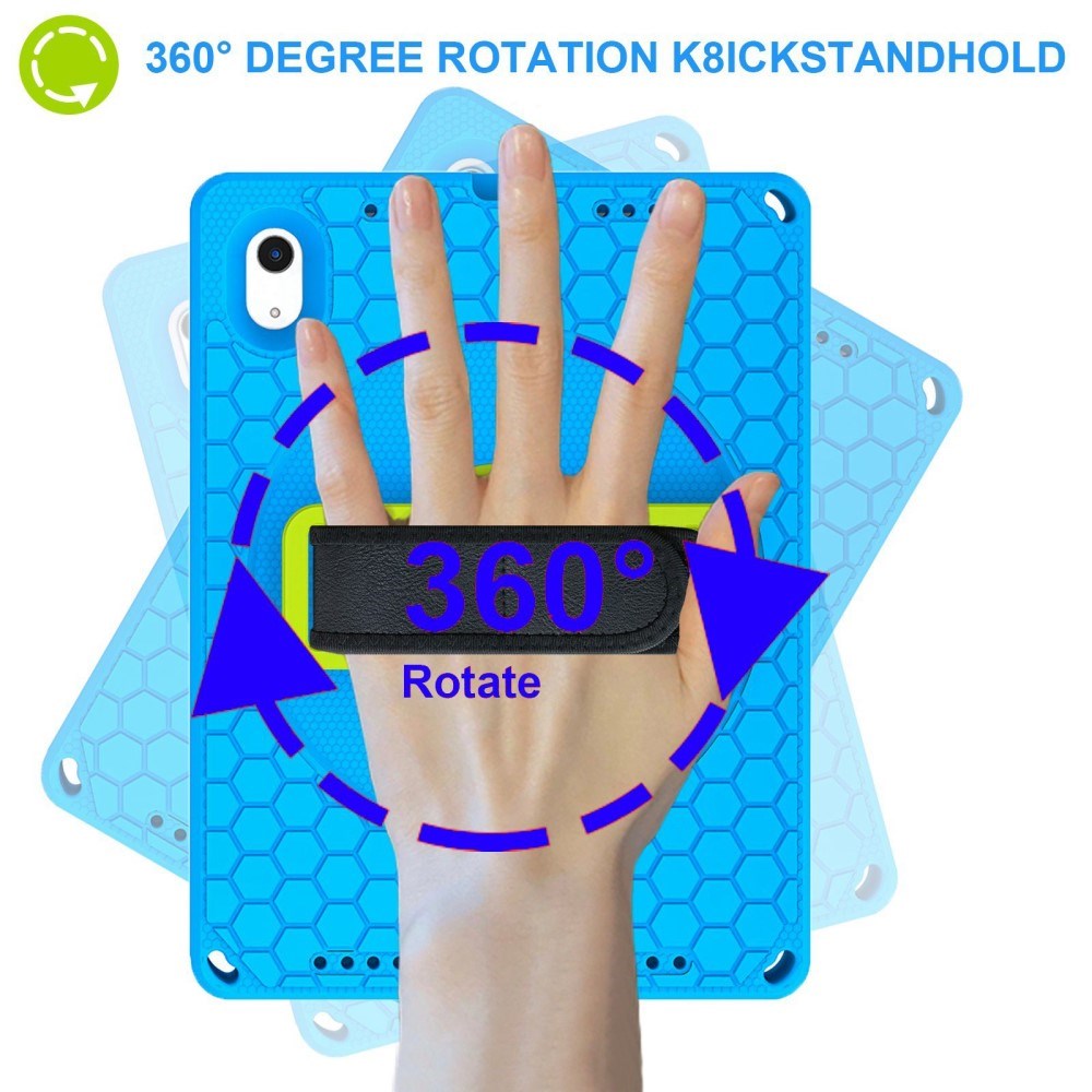 iPad 10.9" (2024/2022) EVA Foam Case w. Kickstand & Hand Holder - Blue