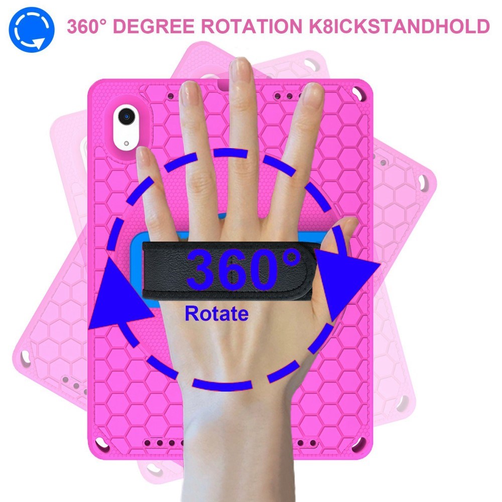 iPad 10.9" (2024/2022) EVA Foam Case w. Kickstand & Hand Holder - Pink