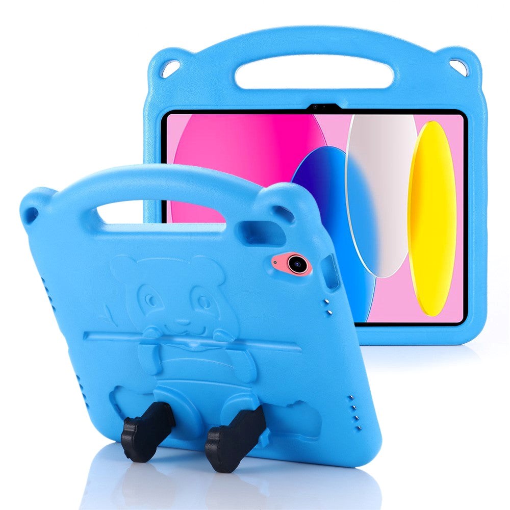 iPad 10.9" (2024/2022) Kids Case - Panda Kickstand Case - Blue