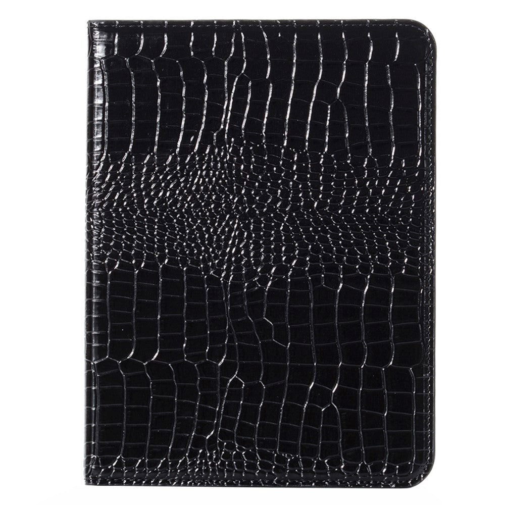 iPad 10.9" (2024/2022) Crocodile Leather Texture Flip Cover w. Stand Function & Card Holder - Black