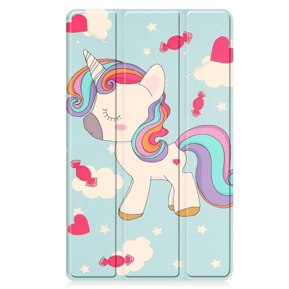 EIDERWOOD Lenovo Tab M8 (4th Gen.) Tri-Fold Faux Leather Flip Case with Pattern - Unicorn