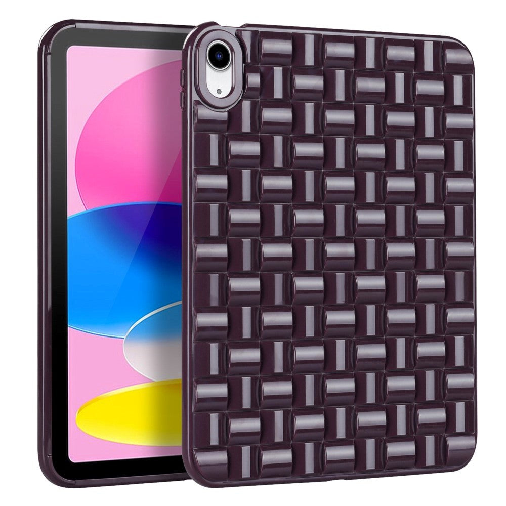 iPad 10.9" (2024/2022) Flexible Plastic Case - Braid Design - Eggplant